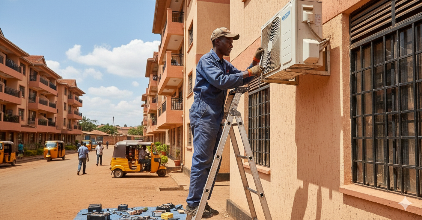 Maintenance technician fixing property issues